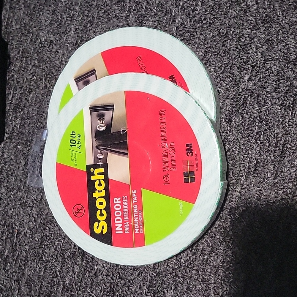 2 pack..Scotch-Mount Indoor Double-Sided Mounting White Tape Mega Roll,